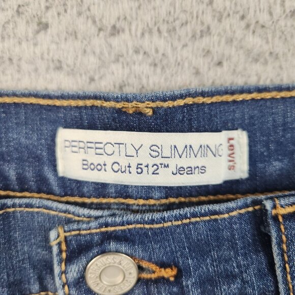 Levi's 512 Jeans Womens 10 Misses Blue Perfectly Slimming Boot Cut Stretch Denim - Picture 7 of 12